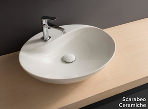 MOAI - Countertop oval ceramic washbasin _ Scarabeo Ceramiche