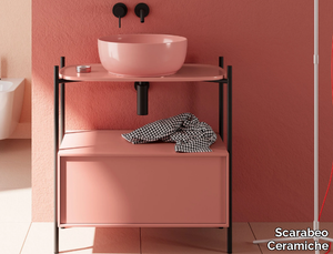 LAILA - Metal vanity unit with drawers _ Scarabeo Ceramiche