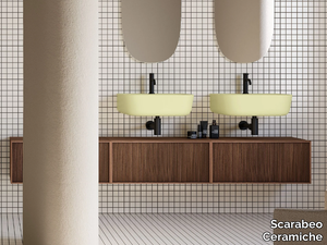 LAILA - Double wall-mounted vanity unit _ Scarabeo Ceramiche