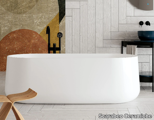 MOON - Oval ceramic bathtub _ Scarabeo Ceramiche