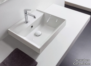 TEOREMA 2.0 - Inset rectangular ceramic washbasin _ Scarabeo Ceramiche