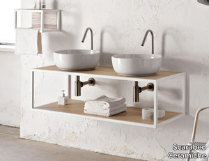 FRAME - Double wall-mounted vanity unit _ Scarabeo Ceramiche