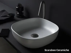 GLAM NEUTRO - Countertop square ceramic washbasin _ Scarabeo Ceramiche