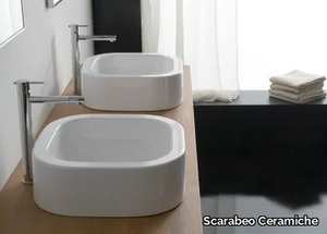 NEXT 40 - Countertop square ceramic washbasin _ Scarabeo Ceramiche