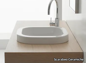 NEXT 40A - Inset square ceramic washbasin _ Scarabeo Ceramiche