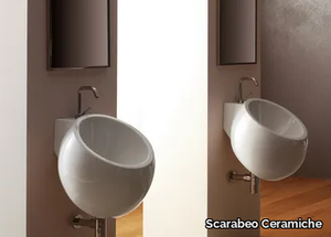 PLANET - Wall-mounted ceramic washbasin _ Scarabeo Ceramiche