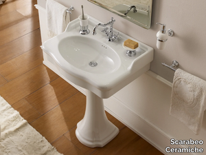 CASTELLANA - Single pedestal ceramic washbasin _ Scarabeo Ceramiche