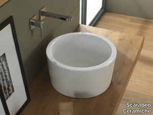 BUCKET - Countertop round ceramic washbasin _ Scarabeo Ceramiche