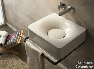 FUJI - Wall-mounted ceramic washbasin _ Scarabeo Ceramiche