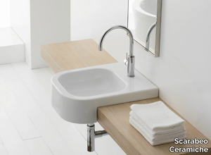 NEXT 40D - Semi-inset rectangular ceramic washbasin _ Scarabeo Ceramiche