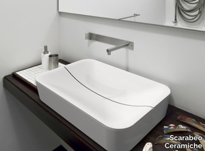 MIZU - Countertop rectangular ceramic washbasin _ Scarabeo Ceramiche