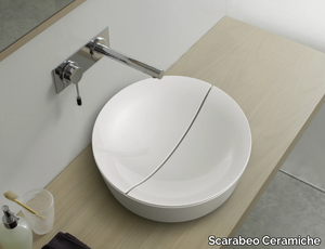 MIZU - Countertop round ceramic washbasin _ Scarabeo Ceramiche