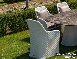 KENZIA - Resin garden chair with armrests _ Samuele Mazza Outdoor