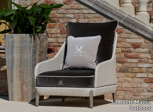 KENZIA - Resin garden armchair with armrests _ Samuele Mazza Outdoor