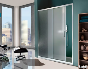 CEE ART - 2 places tempered glass shower cabin with sliding door _ Samo