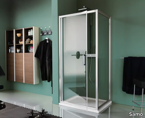 CEE ART - Rectangular tempered glass shower cabin with hinged door _ Samo