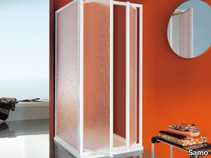 CIAO - Corner shower cabin with tray with hinged door _ Samo