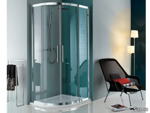 EUROPA - Corner semicircular shower cabin with sliding door _ Samo