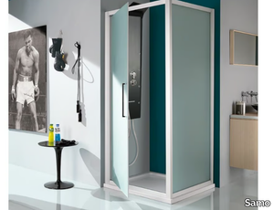 EUROPA - Corner shower cabin with hinged door _ Samo