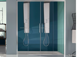 EUROPA SP - Corner shower cabin with hinged door with tray _ Samo