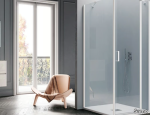 POLARIS - Corner tempered glass shower cabin with hinged door _ Samo