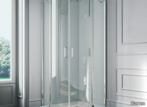 POLARIS - Corner semicircular tempered glass shower cabin _ Samo