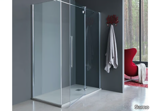 ZENITH - Corner shower cabin with hinged door _ Samo