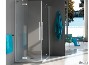 ZENITH - Corner tempered glass shower cabin with hinged door _ Samo