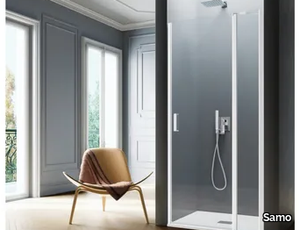 POLARIS - Niche tempered glass shower cabin with hinged door _ Samo