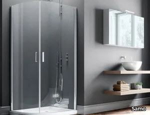 POLARIS - Corner semicircular tempered glass shower cabin _ Samo