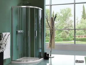 CEE ART - Semicircular tempered glass shower cabin with sliding door _ Samo