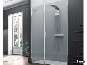 POLARIS - Niche tempered glass shower cabin with hinged door _ Samo