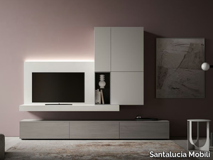 CENTO SHELF - Sectional wooden storage wall _ Santalucia Mobili