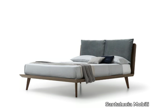 TALAK - Wooden double bed with cushions _ Santalucia Mobili