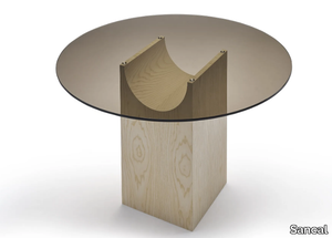 VESTIGE - Round wood and glass table _ Sancal