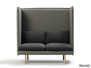 REW - High-back fabric small sofa with socket _ Sancal