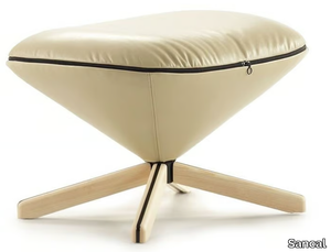 TORTUGA - With 4-spoke base leather footstool _ Sancal