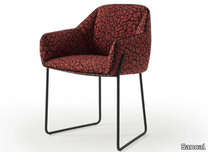 NIDO - Sled base upholstered fabric chair with armrests _ Sancal