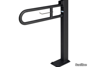 660-SF - U-shaped folding steel grab bar with paper holder _ Saniline