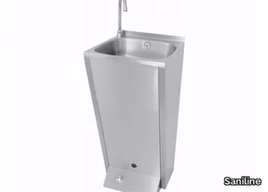 2095 - Freestanding rectangular single stainless steel washbasin _ Saniline