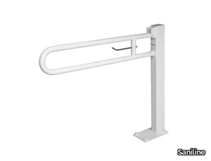 860-B - U-shaped folding steel grab bar with paper holder _ Saniline