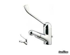 RUMC102L - Countertop washbasin mixer with spray _ Saniline