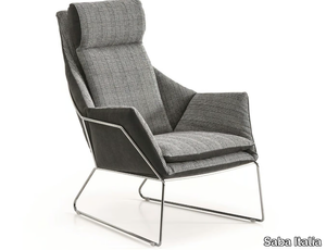 NEW YORK - Bergere fabric armchair high-back _ Saba Italia