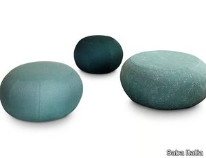 GEO - Round canvas garden pouf with removable cover _ Saba Italia