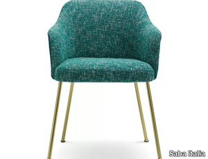 ISABELLE - Upholstered fabric chair with armrests _ Saba Italia