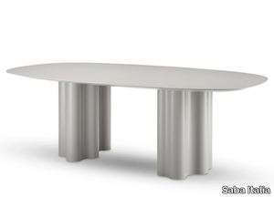 TEATRO MAGICO - Oval table with polyurethane base and lacquered MDF top _ Saba Italia