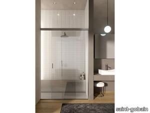 GOCCIA50 - Niche rectangular glass shower cabin with sliding door _ saint-gobain