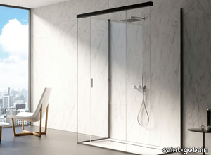 GOCCIA50 - Rectangular glass shower cabin with sliding door _ saint-gobain