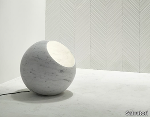 URANO - Carrara marble floor lamp _ Salvatori