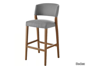 CURVY - Upholstered solid wood barstool _ Sedex